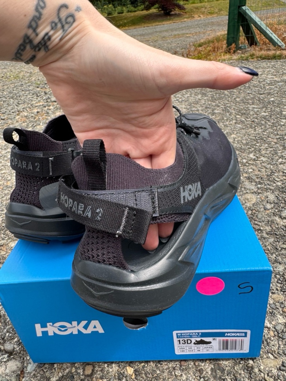 HOKA Black Men’s Hopara 2 Hiking Shoes - Size 13 NEW In Box - Picture 9 of 13